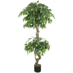 Leaf Artificial Twisted Ficus Tree 5ft - Size: 150 x 40 x 40cm - Green - Wilko - thumbnail 1