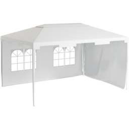 Outsunny 3 x 4m White Garden Gazebo with 2 Sidewalls - Wilko - thumbnail 3