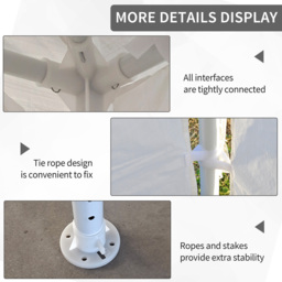 Outsunny 3 x 4m White Garden Gazebo with 2 Sidewalls - Wilko - thumbnail 7