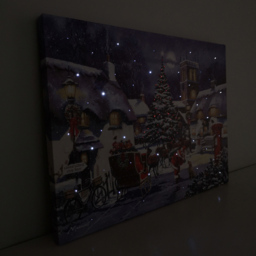 Samuel Alexander Snowtime Santa And Village Christmas Light Up Wall Art 30 x 40cm - Size: 40 x 30 x 30cm - Multi - Wilko - thumbnail 6