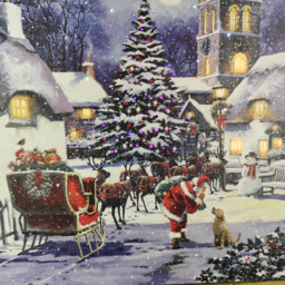 Samuel Alexander Snowtime Santa And Village Christmas Light Up Wall Art 30 x 40cm - Size: 40 x 30 x 30cm - Multi - Wilko - thumbnail 4