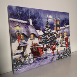 Samuel Alexander Snowtime Santa And Village Christmas Light Up Wall Art 30 x 40cm - Size: 40 x 30 x 30cm - Multi - Wilko - thumbnail 7
