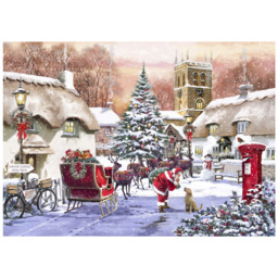 Samuel Alexander Snowtime Santa And Village Christmas Light Up Wall Art 30 x 40cm - Size: 40 x 30 x 30cm - Multi - Wilko - thumbnail 1