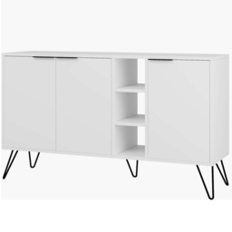 Decortie Clara 2 Door 3 Shelf White Sideboard - Size: 83 x 142 x 35.6cm - Wilko - thumbnail 3