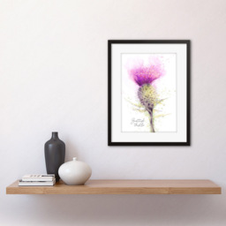Wee Blue Coo Thistle Flower Head Scotland Watercolour Framed Wall Art Print 30 x 41cm - Size: 43.3 x 33.3 x 1.5cm - Purple - Wilko - thumbnail 3