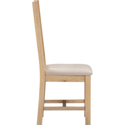 Seconique Windsor Sey of 2 Natural Oak and Oat Fabric Slatted Dining Chair - Size: Set of 2 - Natural Oak/Oat Fabric - Wilko - thumbnail 6