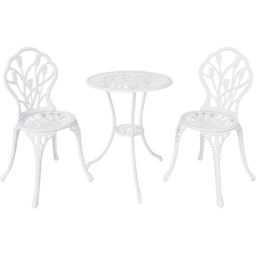Charles Bentley Tulip Aluminium 2 Seater Cast Bistro Set White - Wilko - thumbnail 3