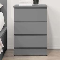 Oslo 3 Drawer Grey Bedside Table - Birlea - Wilko