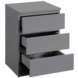Oslo 3 Drawer Grey Bedside Table - Birlea - Wilko - thumbnail 5