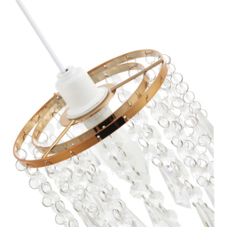 Happy Homewares Waterfall Design Gold Clear Acrylic Droplets and Beads Pendant Shade - Size: 22 x 16 x 16cm - Wilko - thumbnail 5