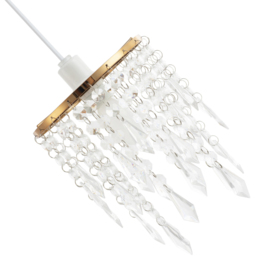 Happy Homewares Waterfall Design Gold Clear Acrylic Droplets and Beads Pendant Shade - Size: 22 x 16 x 16cm - Wilko - thumbnail 6