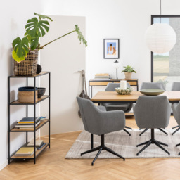 Florence Seaford 3 Shelf Oak and Black Metal Bookcase - Furniture To Go - Wilko - thumbnail 7