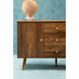 Premier Housewares Frida 2 Door 3 Drawer Sideboard - Size: 114 x 39 x 70cm - Brown - Interiors by Premier - Wilko - thumbnail 7