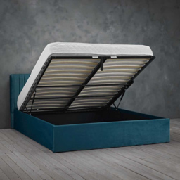 Berlin King Size Teal Velvet Bed Frame - Blue - LPD Home - Wilko - thumbnail 3