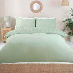 Darcey Embroidered Duvet Set Sage Green Superking - Size: Super King - Wilko - thumbnail 7