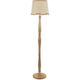 ValueLights Victoria Scallop Rust Edge Shade Light Wood LED Floor Lamp - Cream - Wilko - thumbnail 1