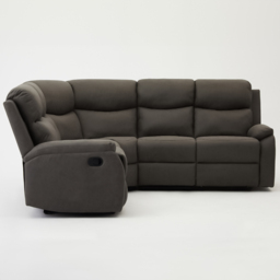 Home Detail Selby 5 Seater Grey Air Leather Manual Recliner Sofa - Wilko - thumbnail 4