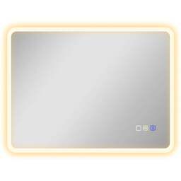 HOMCOM Frameless LED Bathroom Mirror 60 x 80cm - Size: 60 x 3.5 x 80cm - Silver - Wilko