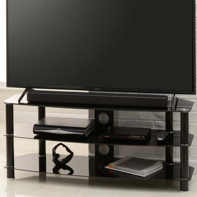 TTAP Vantage 2 Shelf Black TV Stand 1050mm - Size: 50.7 x 105 x 40cm - Wilko - image 1