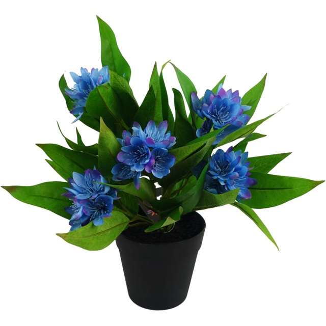 Leaf Blue Flower Freesia Artificial Plant 18cm - Size: 18 x 25 x 25cm - Wilko - image 1