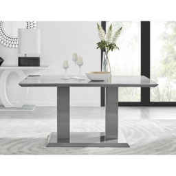 Furniturebox Molini Fontana 6 Seater Dining Set Grey Gloss Black and Chrome - Wilko - thumbnail 6