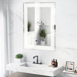 Costway 3 Colour LED Wall Mounted Anti-Fog HD Vanity Mirror - Size: 81 x 62cm - Silver - Wilko - thumbnail 5