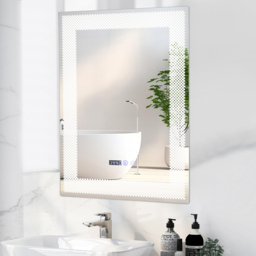Costway 3 Colour LED Wall Mounted Anti-Fog HD Vanity Mirror - Size: 81 x 62cm - Silver - Wilko - thumbnail 3