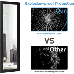 Costway Black Full Body Wall Mounted Dressing Mirror - Size: 131 x 43 x 9cm - Wilko - thumbnail 7