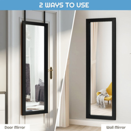 Costway Black Full Body Wall Mounted Dressing Mirror - Size: 131 x 43 x 9cm - Wilko - thumbnail 6