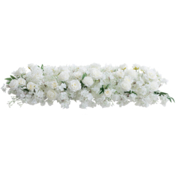 Living and Home White Artificial Cherry Blossom and Rose Garland Row Decoration 100 x 45cm - Size: 4 x 100 x 45cm - Wilko