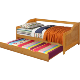 Comfy Living Single Caramel Wooden Bed with Trundle - Brown - Wilko - thumbnail 3