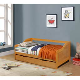 Comfy Living Single Caramel Wooden Bed with Trundle - Brown - Wilko - thumbnail 5