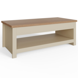 GFW Lancaster Cream Lift Up Coffee Table - Size: 47 x 105 x 42cm - Wilko - thumbnail 3