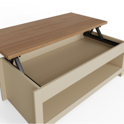 GFW Lancaster Cream Lift Up Coffee Table - Size: 47 x 105 x 42cm - Wilko - thumbnail 6