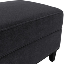 Atticus Anthracite Footstool - Size: 435 x 570 x 425cm - Black - LPD Home - Wilko - thumbnail 6