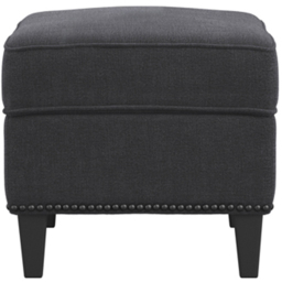 Atticus Anthracite Footstool - Size: 435 x 570 x 425cm - Black - LPD Home - Wilko - thumbnail 5