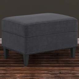 Atticus Anthracite Footstool - Size: 435 x 570 x 425cm - Black - LPD Home - Wilko - thumbnail 1
