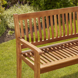 Garden Gear Acacia 3 Seater Rowena Garden Bench - Size: 90 x 150 x 63cm - Brown - Wilko - thumbnail 5
