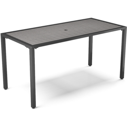 Living and Home 4 Seater Grey Dining Table with Parasol Hole 150cm - Size: 75 x 150 x 70cm - Wilko - thumbnail 3