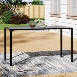 Living and Home 4 Seater Grey Dining Table with Parasol Hole 150cm - Size: 75 x 150 x 70cm - Wilko