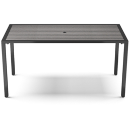 Living and Home 4 Seater Grey Dining Table with Parasol Hole 150cm - Size: 75 x 150 x 70cm - Wilko - thumbnail 4