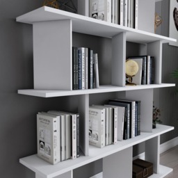 Decorotika Grace 10 Shelf White Bookcase - Size: 141 x 120 x 24.6cm - Wilko - thumbnail 4