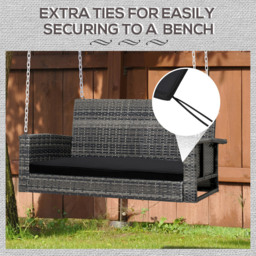 Outsunny 2 Seater Black Bench Cushion 110 x 46cm - Size: Single - Wilko - thumbnail 5