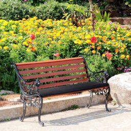 Outsunny 2 Seater Black Bench Cushion 110 x 46cm - Size: Single - Wilko - thumbnail 3