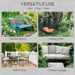 Outsunny 2 Seater Black Bench Cushion 110 x 46cm - Size: Single - Wilko - thumbnail 7