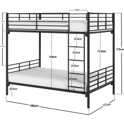 Flair Metayal Small Double Black Bunk Bed - Wilko - thumbnail 6