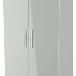 Crowndale Knightsbridge 2 Door Grey Gloss and Dusk Grey Wardrobe Ready Assembled - Grey Gloss & Dusk Grey - Wilko - thumbnail 7