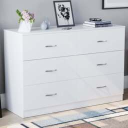 Vida Designs Riano 6 Drawer White Chest of Drawers with Metal Handles - Wilko - thumbnail 1