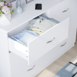 Vida Designs Riano 6 Drawer White Chest of Drawers with Metal Handles - Wilko - thumbnail 6
