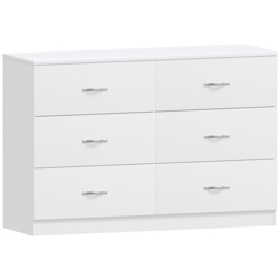 Vida Designs Riano 6 Drawer White Chest of Drawers with Metal Handles - Wilko - thumbnail 3